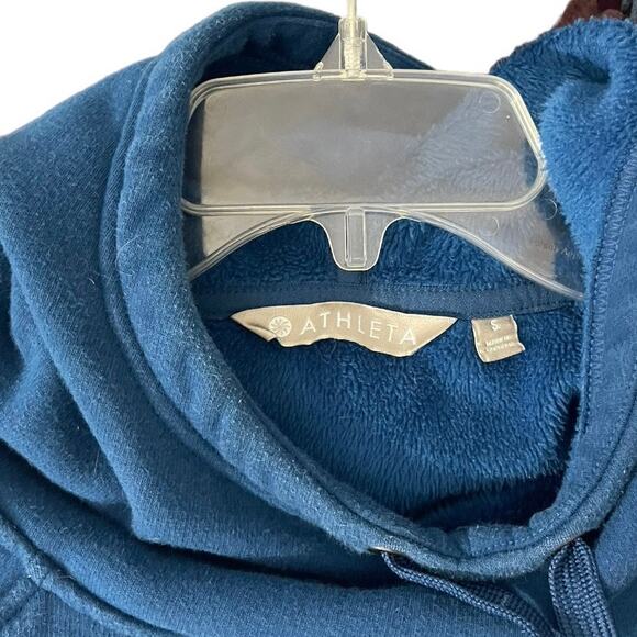 Athleta Blue Fur Lined Hooded Sweatshirt - Picture 9 of 9